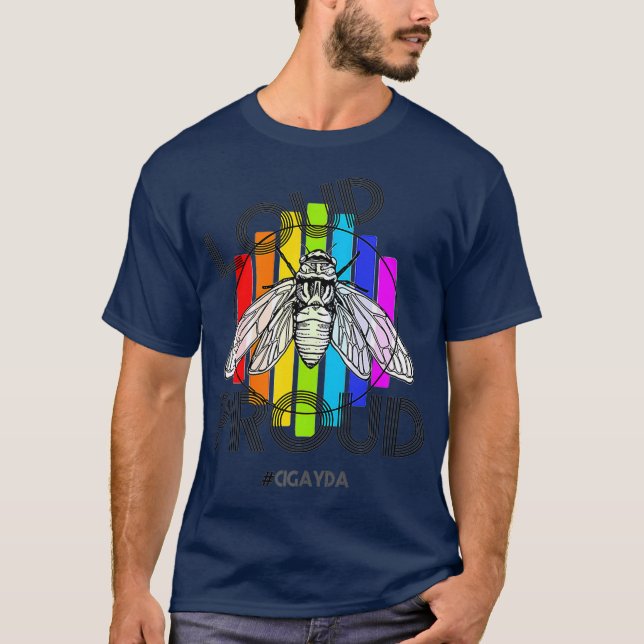 Cigayda LGBT Pride Cicada Brood X 2021 Insect T-Shirt (Front)