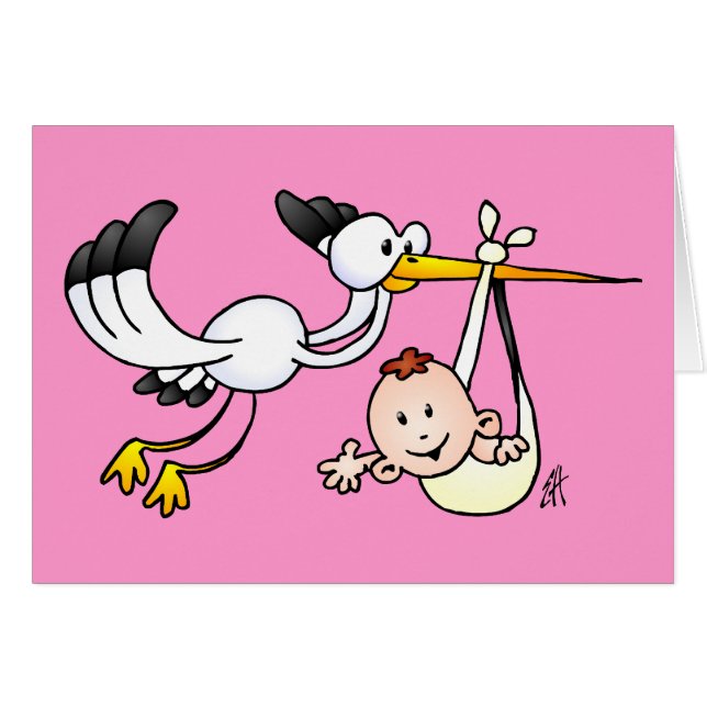 Cigogne avec le bébé (Devant horizontal)