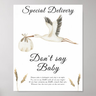Cigogne - N'parlez pas de bébé Affiche