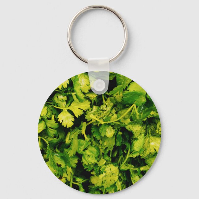 Cilantro / Coriander Leaves Keychain (Front)