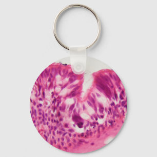 Ciliated epithelium under the microscope. keychain