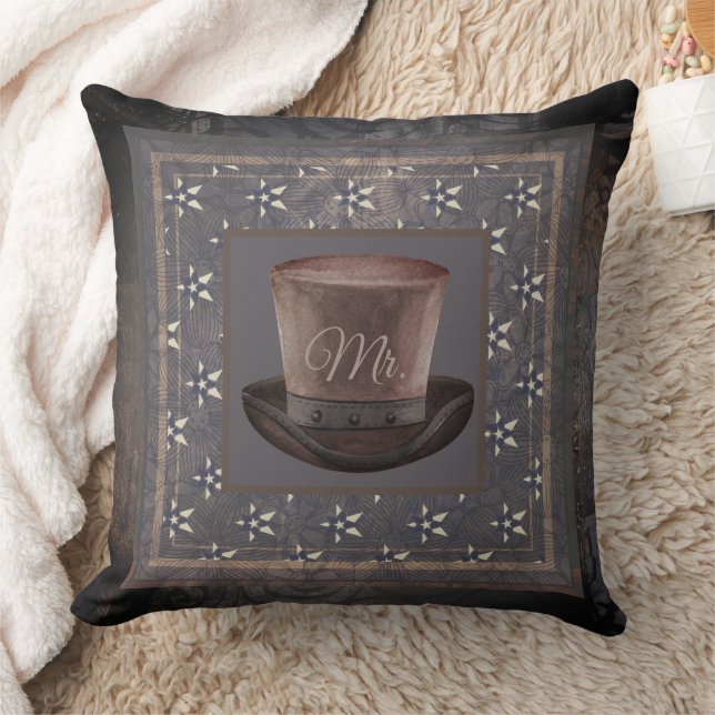 Cilinder hat Steampunk "Mr." Throw Pillow (Blanket)