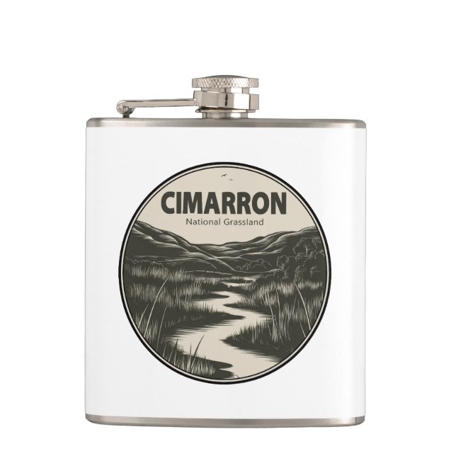 Cimarron National Grassland Kansas Stream Hip Flask (Front)