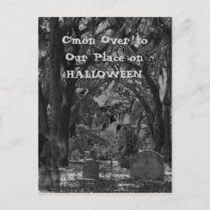 Cimetière d'horreur Carte postale Invitation Hallo