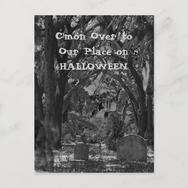 Cimetière d'horreur Carte postale Invitation Hallo (Devant)