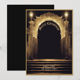 Cimetière gothique Scène Joyeux Noël Carte