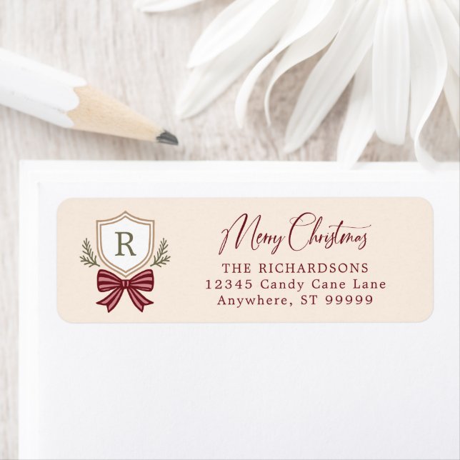 Cimier de monogramme personnalisé Noël (En situation)