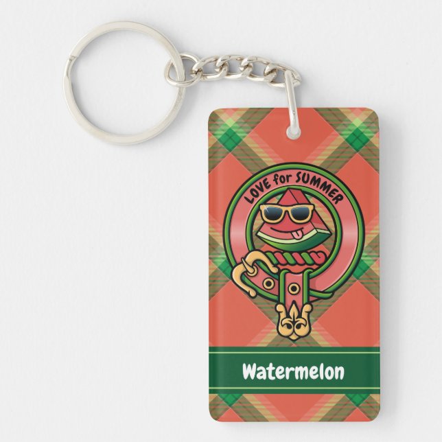 Cimier de pastèque sur le Porte - clé de Tartan (Devant)