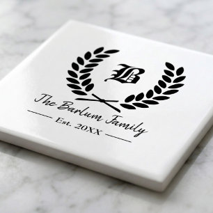 Cimier Famille Monogramme Carreaux de céramique