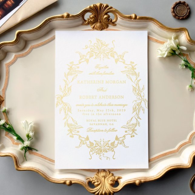 Cimier Floral Classique Élégant Mariage Invitation (Créateur téléchargé)