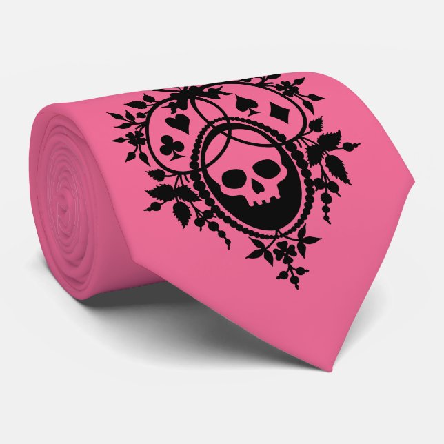 Cimier rose avec Cravate crâne et costumes (Roulé)