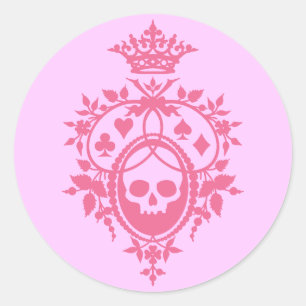 Cimier rose avec Stickers Crâne et Cardsues