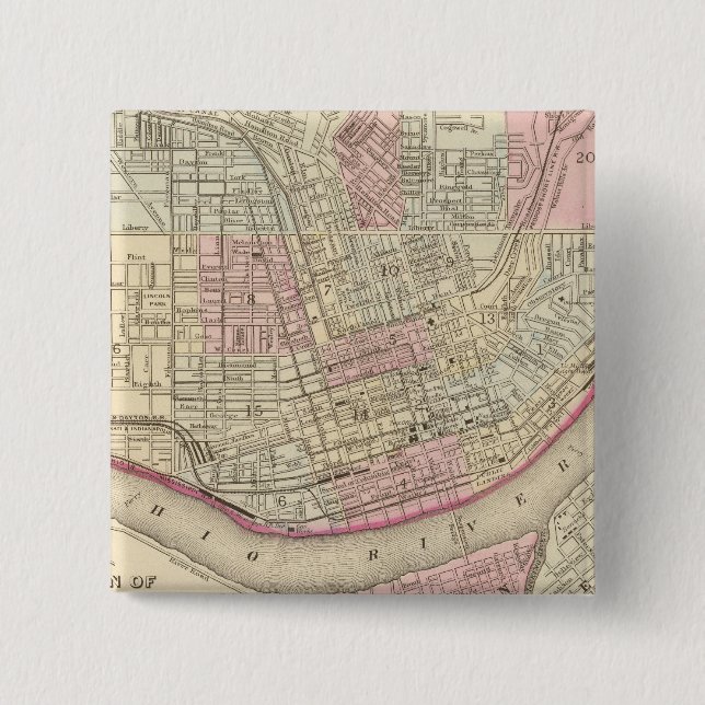 Cincinnati 2 inch square button (Front)