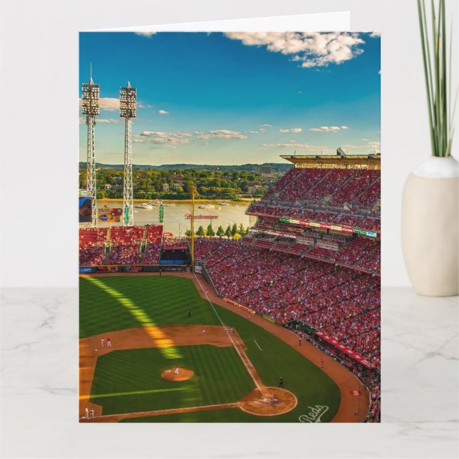 CINCINNATI BASEBALL BALLPARK BLANK GREETING CARD (Front)