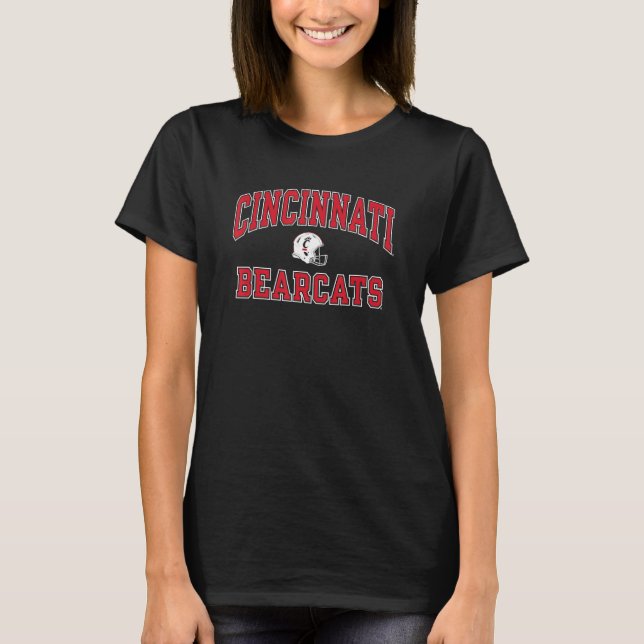 Cincinnati Bearcats Helmet Black Officially Licens T-Shirt (Front)