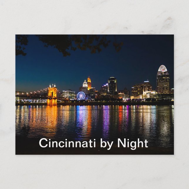 Cincinnati by Night Holiday Postcard (Front)