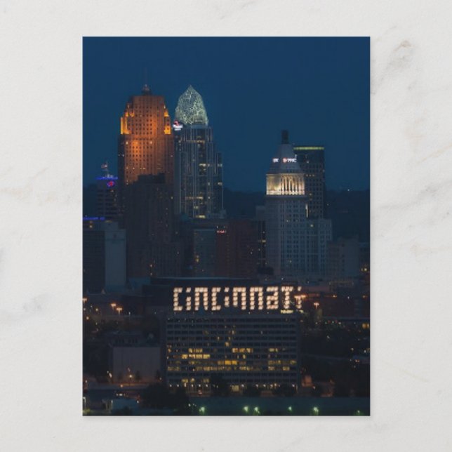 CINCINNATI. CARTES postales OHIO SKYLINE LIGHT SIG (Devant)