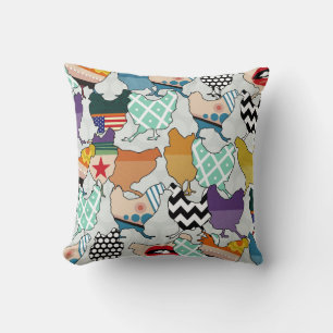 Cincinnati Chickens silver spot Throw Pillow