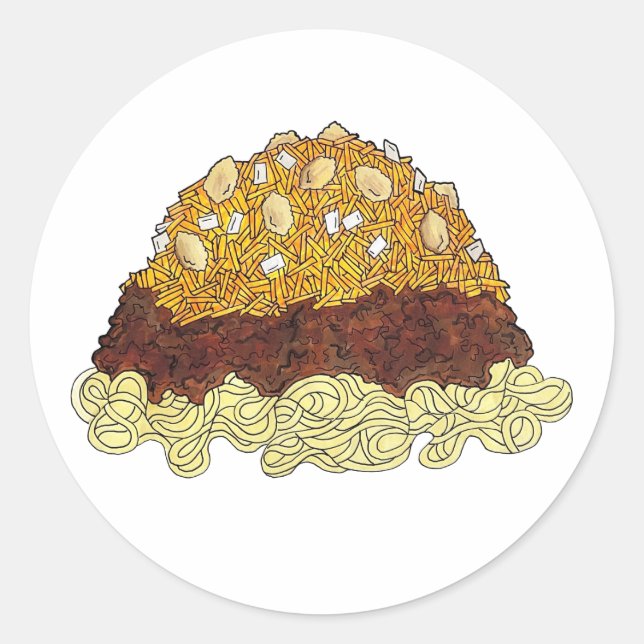 Cincinnati Chili Ohio OH Spaghetti Chilli Food Classic Round Sticker (Front)