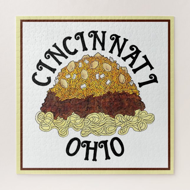 Cincinnati Chili Ohio OH Spaghetti Chilli Food Jigsaw Puzzle (Vertical)