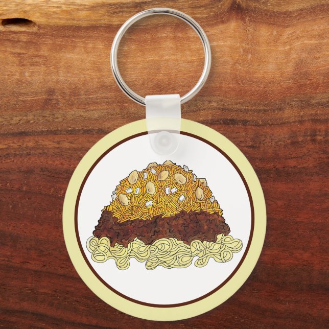 Cincinnati Chili Ohio OH Spaghetti Chilli Food Keychain (Back)