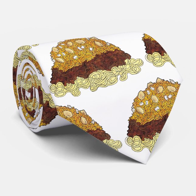 Cincinnati Chili Ohio OH Spaghetti Chilli Food Tie (Rolled)