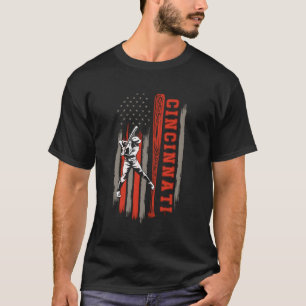 Cincinnati City Baseball American Us Flag T-Shirt