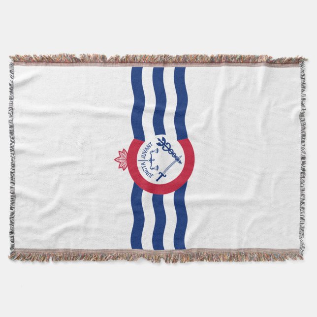 Cincinnati city flag throw blanket (Front)