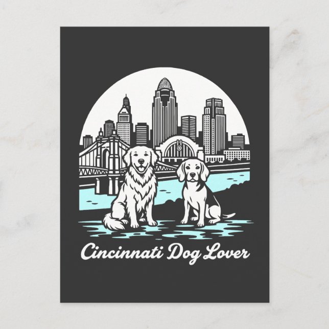 Cincinnati City Ohio Dog Lover Postcard (Front)