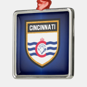 Cincinnati Flag Metal Ornament