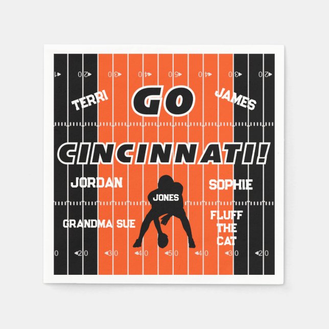 Cincinnati Football Family Paper Napkin (Front)