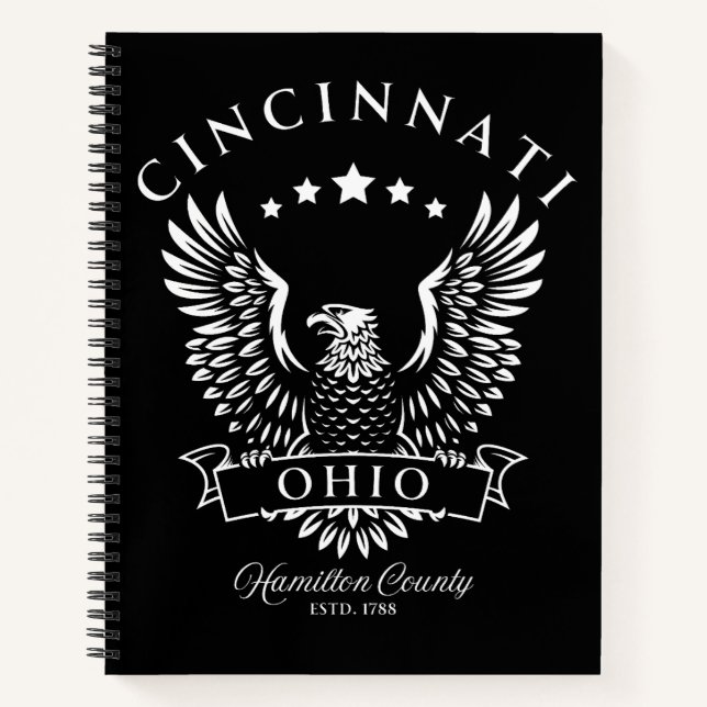 Cincinnati Hamilton County Ohio Vintage Eagle Notebook (Front)