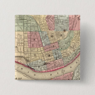 Cincinnati Map by Mitchell 2 Inch Square Button
