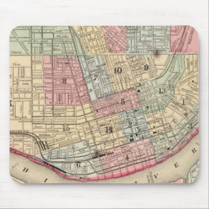 Cincinnati Map by Mitchell Mouse Pad