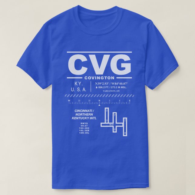 Cincinnati Nor. Kentucky Int'l Airport CVG T-Shirt (Design Front)