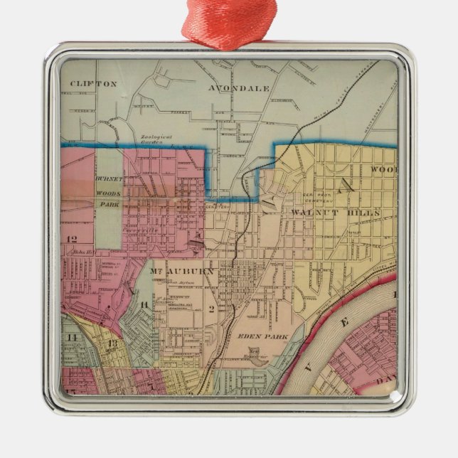 Cincinnati, Ohio and vicinity Metal Ornament (Front)