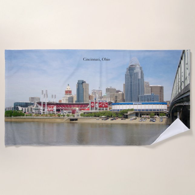 Cincinnati, Ohio beach towel (Front)