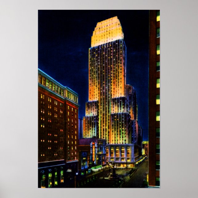 Cincinnati Ohio Carew Tower at Night Poster (Front)