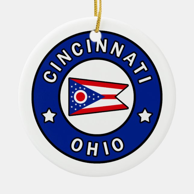 Cincinnati Ohio Ceramic Ornament (Front)