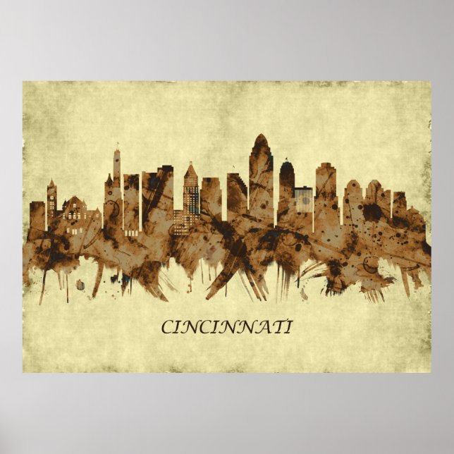 Cincinnati Ohio Cityscape Poster (Front)