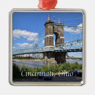Cincinnati  Ohio Keepsake Souvenir Christmas Metal Ornament