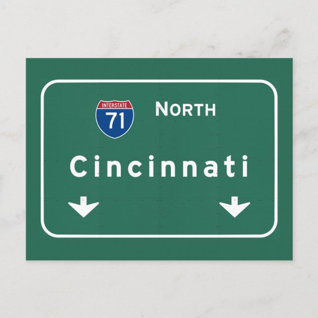 Cincinnati Ohio oh Interstate Highway Freeway : Postcard (Front)