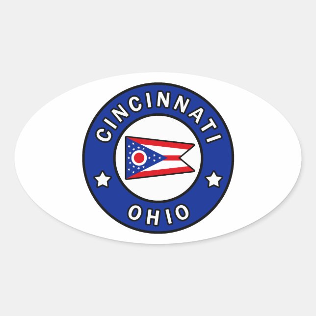 Cincinnati Ohio Oval Sticker (Front)