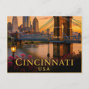 Cincinnati Ohio Riverfront & Midwest Heritage 🗺️ Postcard
