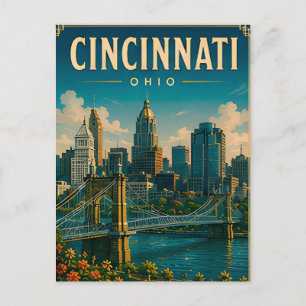 🌉 Cincinnati Ohio Skyline And Riverfront Postcard