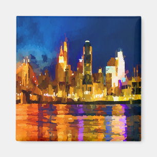 Cincinnati Ohio Skyline at Night Magnet
