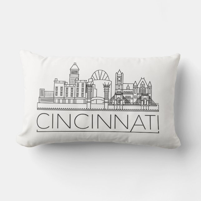 Cincinnati, Ohio Skyline Lumbar Pillow (Front)