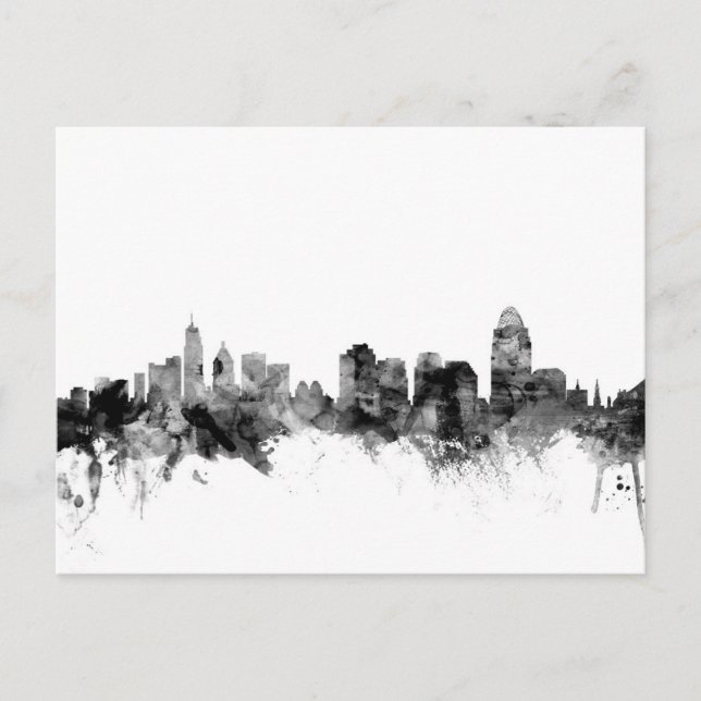 Cincinnati Ohio Skyline Postcard (Front)