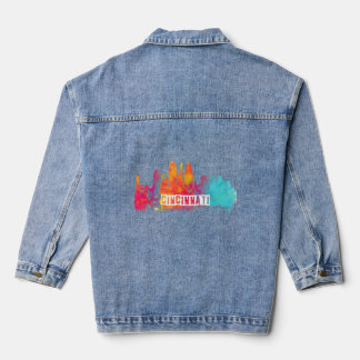 Cincinnati Ohio State Retro Vintage Distressed  Denim Jacket