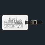 Cincinnati, Ohio Stylized Skyline Luggage Tag<br><div class="desc">A unique luggage tag representing the beautiful city of Cincinnati,  Ohio.  This tag features a stylized illustration of the city's unique skyline with its name underneath.</div>